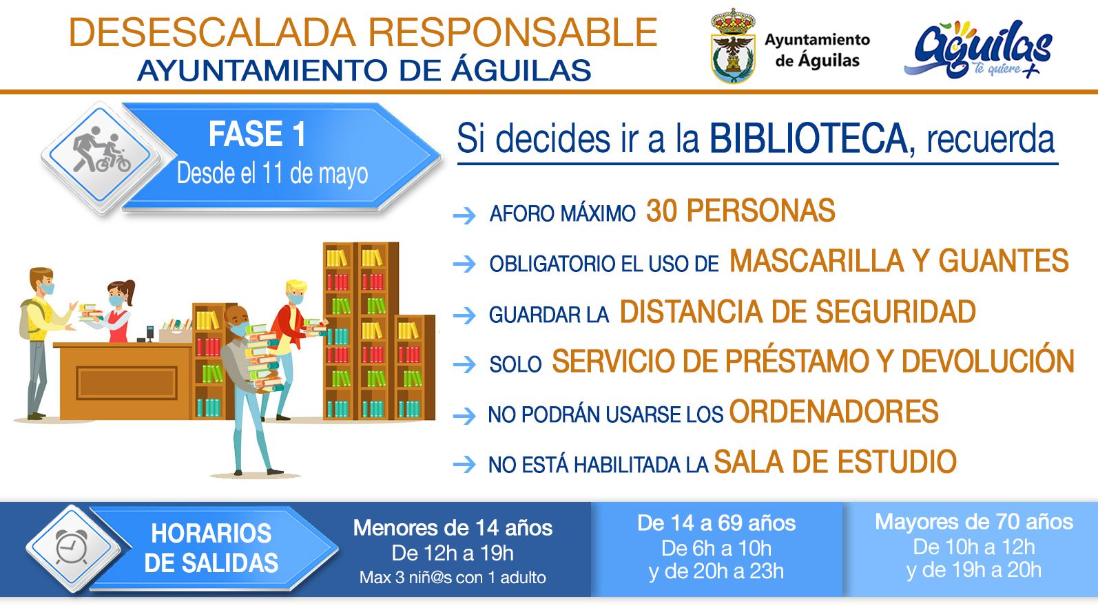 La biblioteca reabre sus puertas con servicio exclusivo de préstamo y devolución de libros 