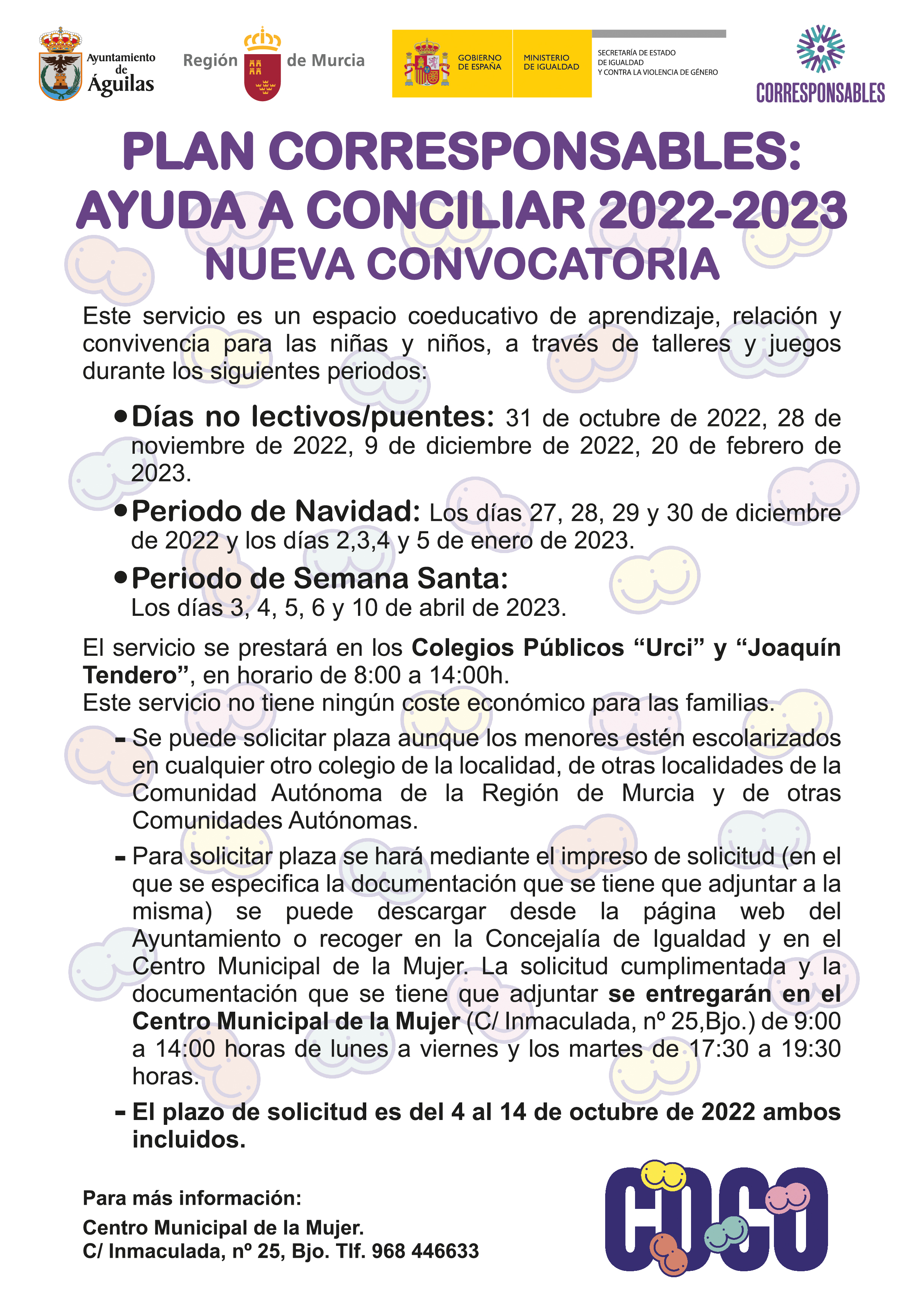 Abierto un nuevo plazo de solicitudes del Plan Corresponsables para los días sin cole
