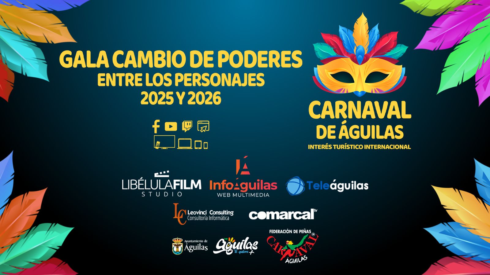 Retransmisión en directo - Gala del Cambio de Poderes del Carnaval de Águilas 2026
