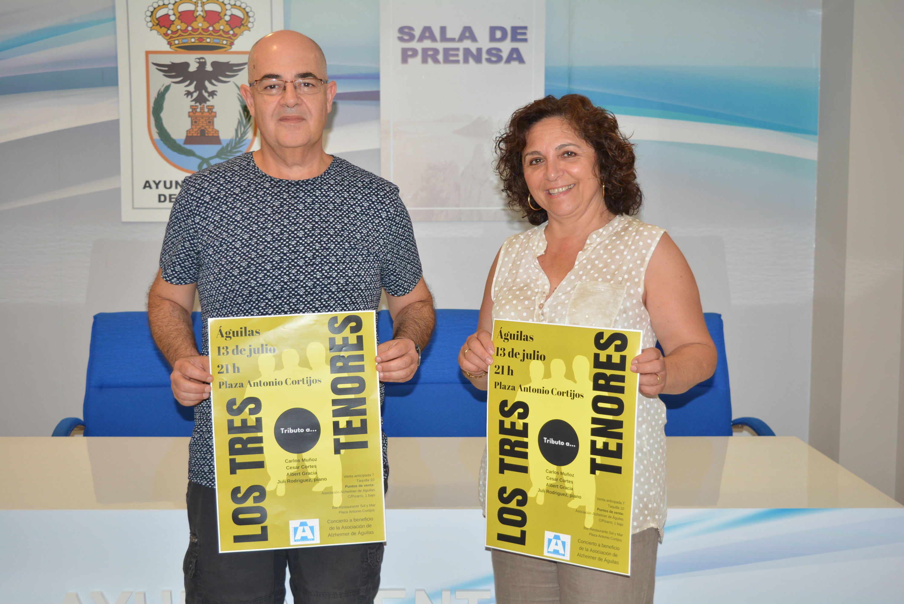 El próximo viernes se celebrará el concierto Tributo a los Tres Tenores a beneficio de la Asociación Alzheimer Águilas