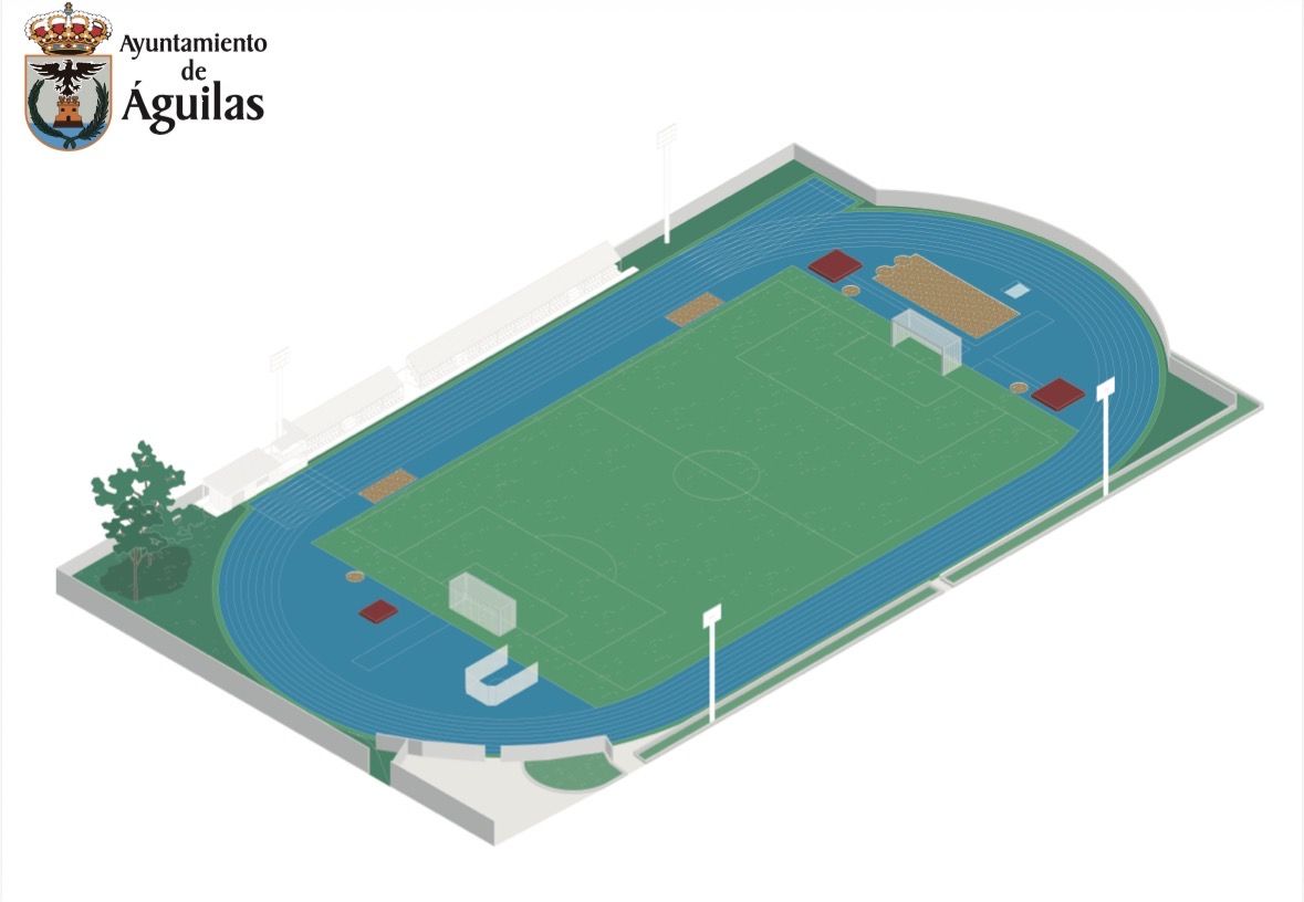 Águilas moderniza la pista de atletismo José Ruiz Lajarín con una ambiciosa remodelación integral