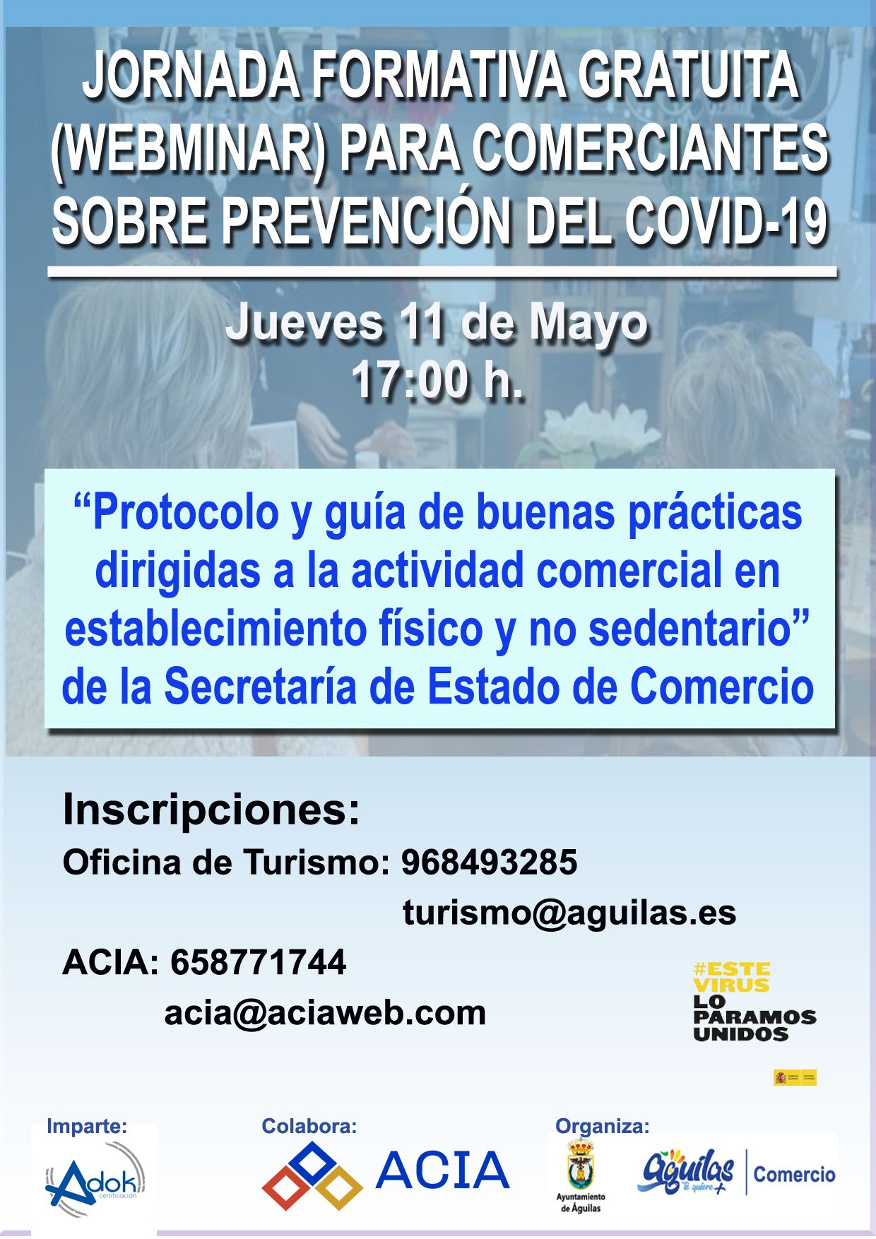 Abierto el plazo de inscripción para la jornada formativa sobre protocolos de prevención frente al COVID-19 para comercios locales