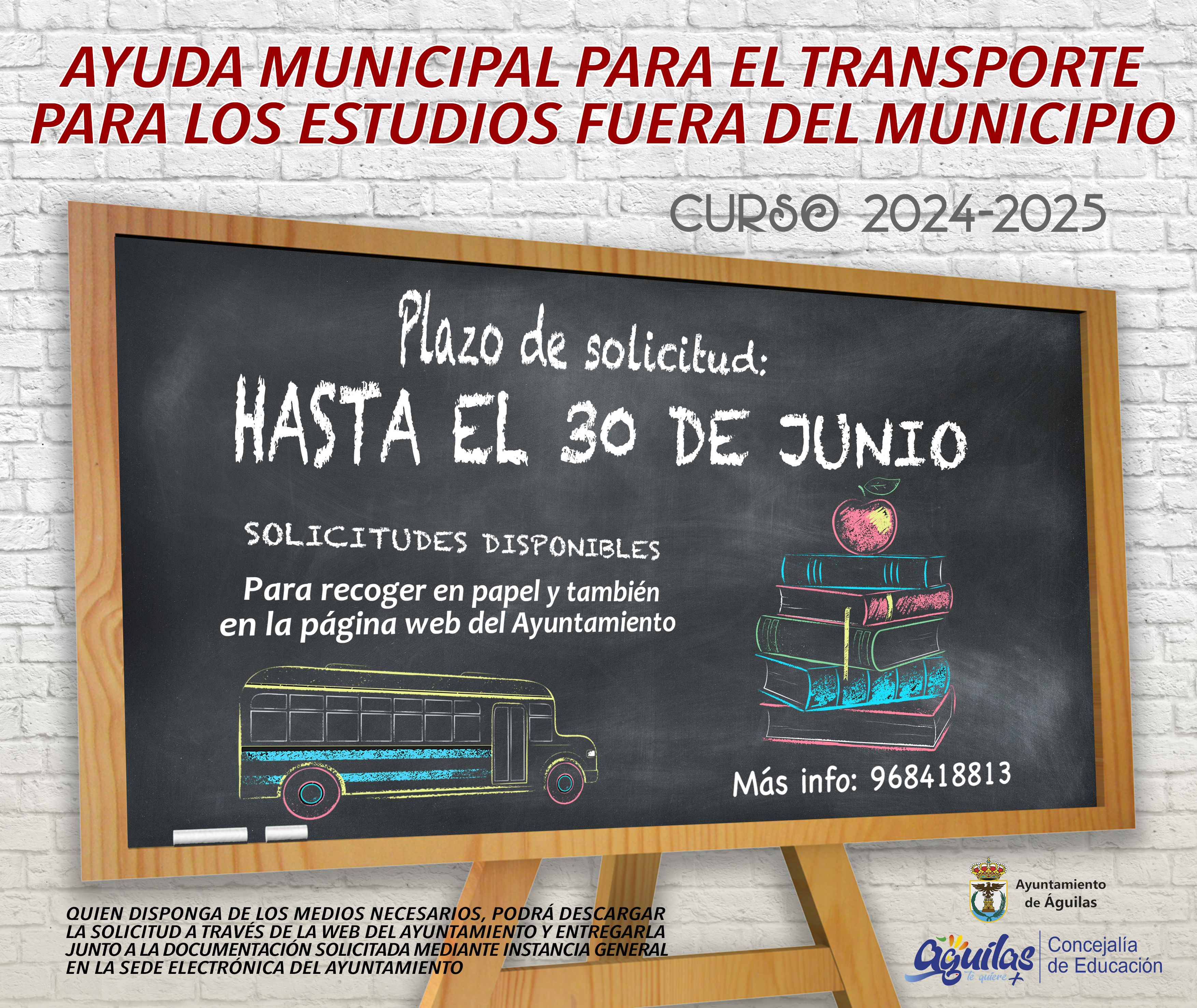 La cuantía de las ayudas complementarias al transporte fuera del municipio de Águilas se incrementan este año un 13%