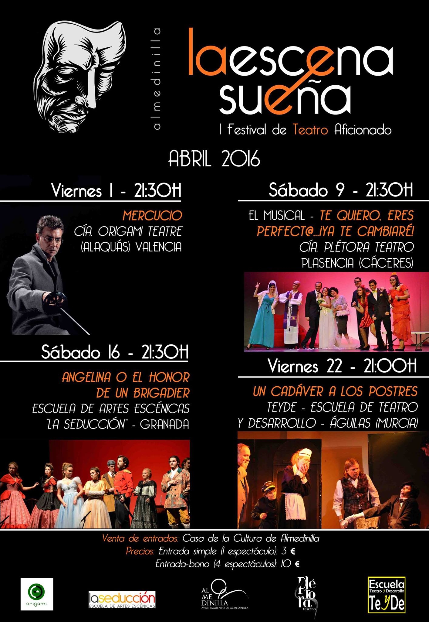 Un cadáver a los postres, seleccionada para participar en el I Festival de Teatro Aficionado de Almedinilla