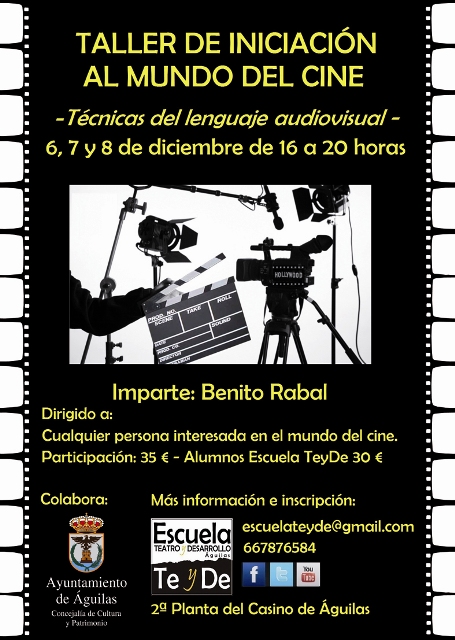 Benito Rabal imparte en Águilas un taller de iniciación al mundo del cine  