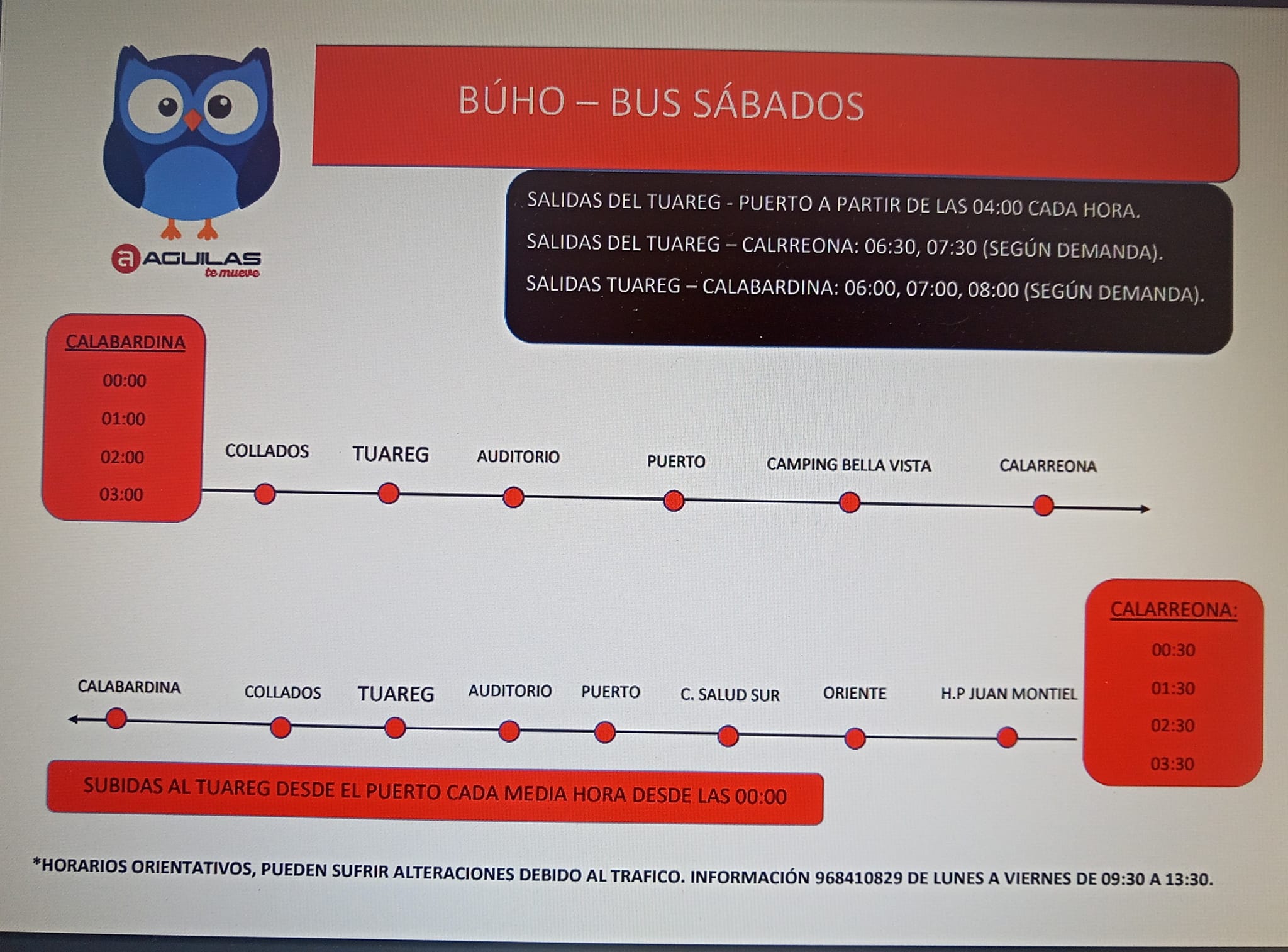 Mañana comienza a dar servicio el búho-bus 