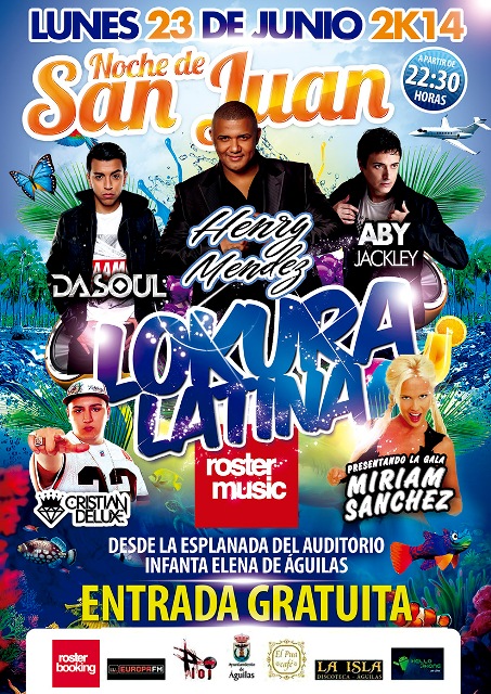 Henry Méndez será el cabeza de cartel del Festival “Locura Latina” de la Noche de San Juan en Águilas  