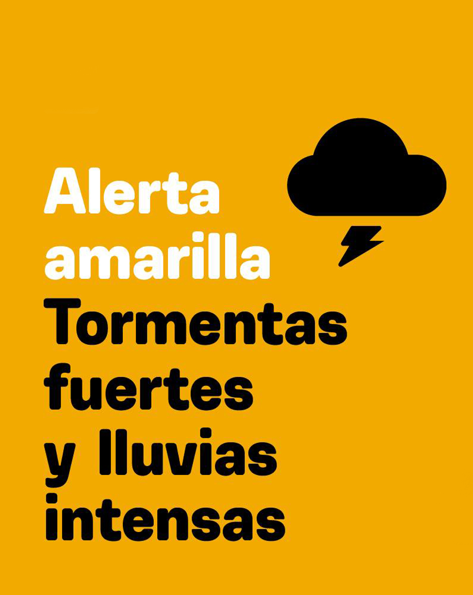 Se activa Alerta Amarilla por lluvias hoy lunes y mañana martes