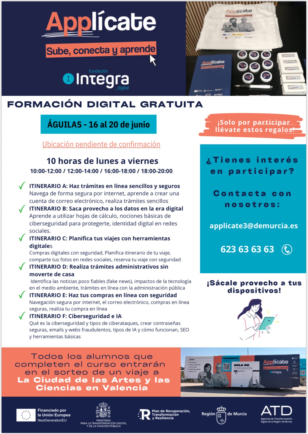 El aula de formación itinerante “Applícate” llega a Águilas