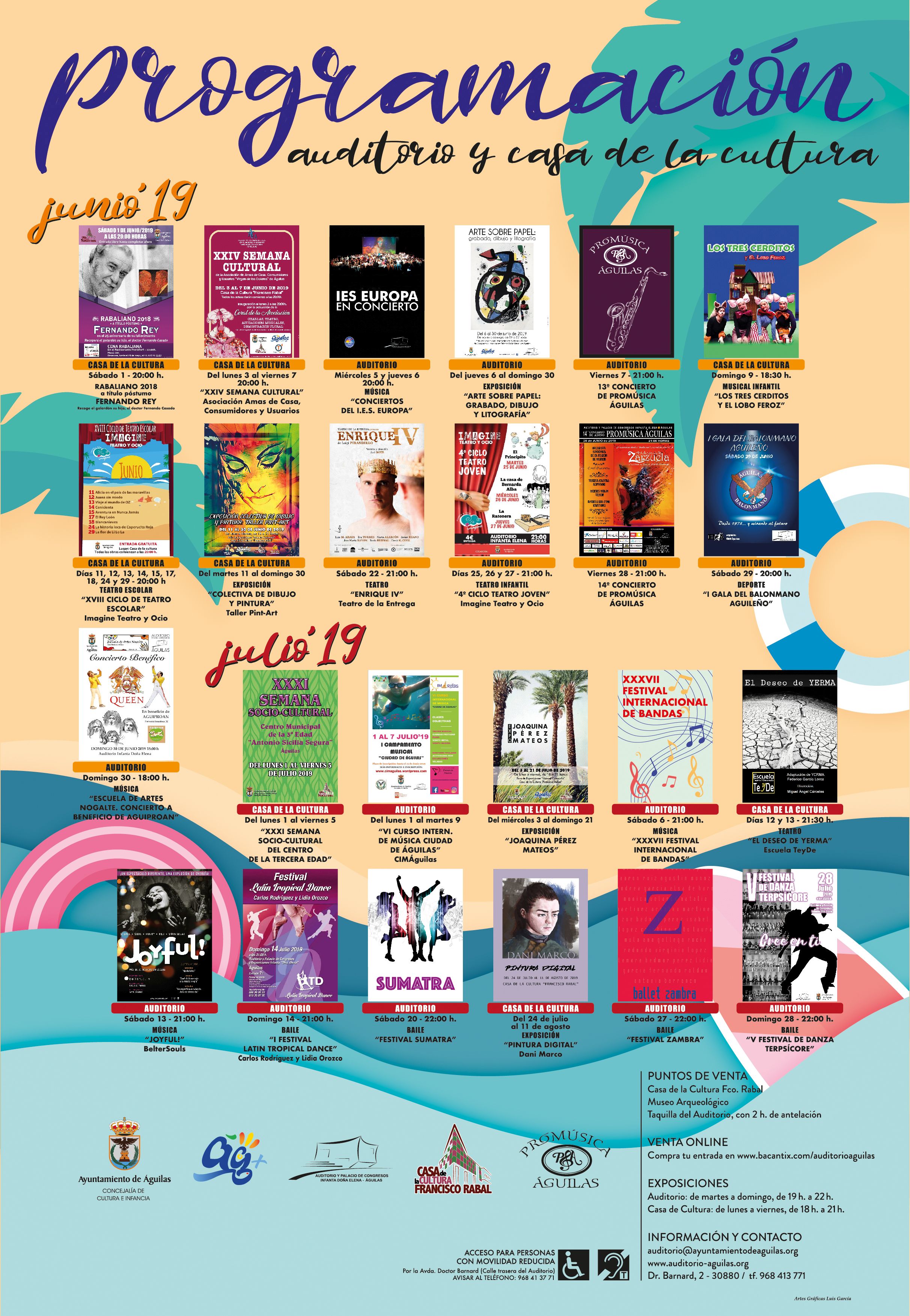 Cultura da a conocer la programación para los meses de junio y julio