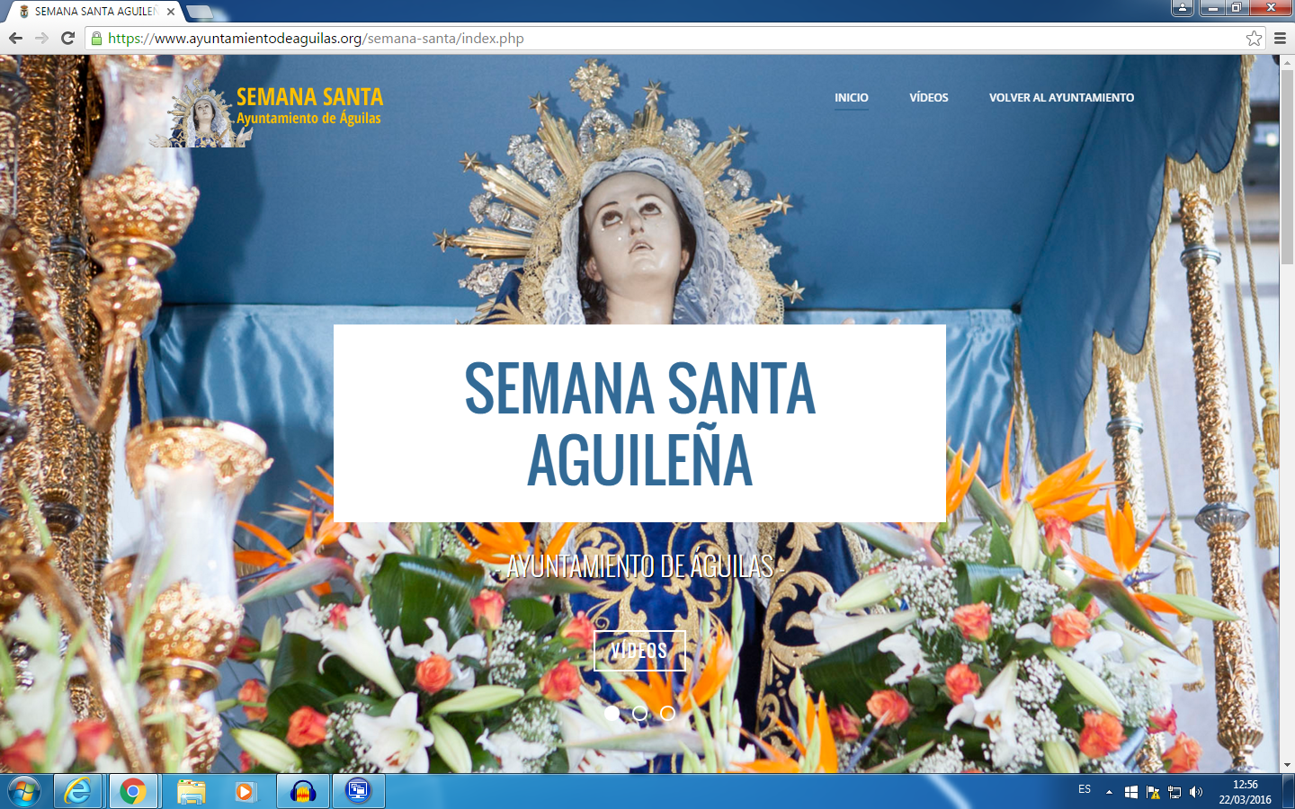La web municipal cuenta, por segundo año consecutivo, con una sección con los vídeos de la Semana Santa de Águilas  