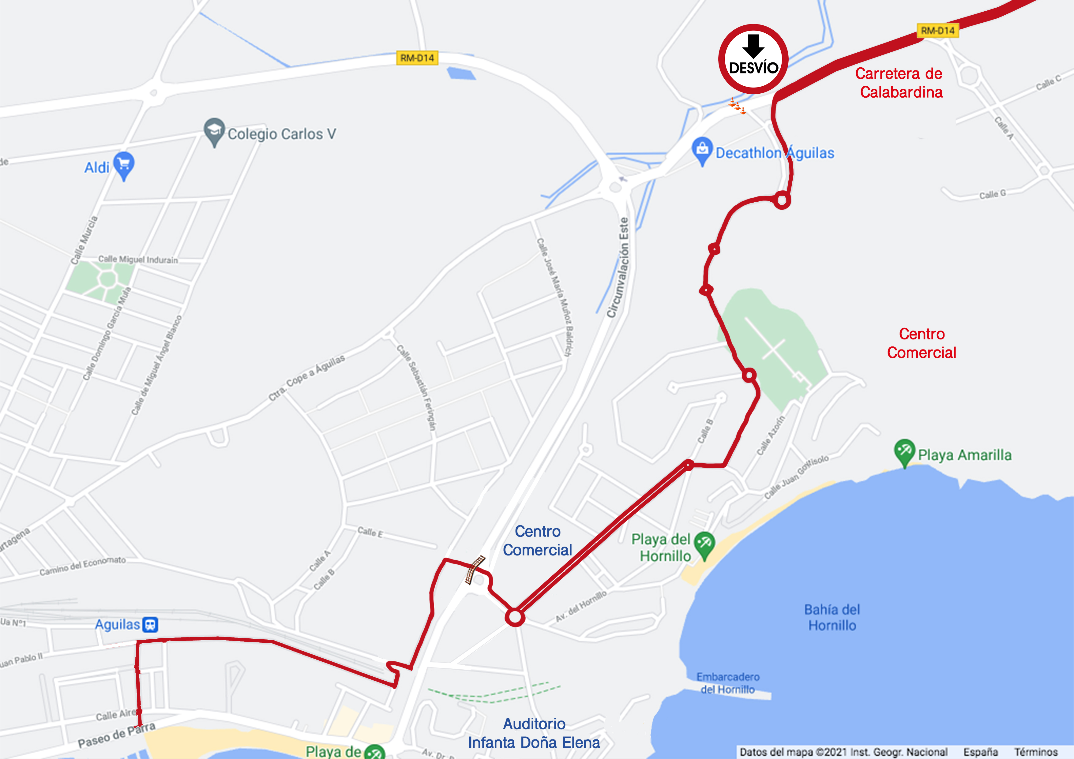 Desvío de Tráfico con motivo del Campeonato de España de Triatlón Militar y del Campeonato de España de Triatlón “Marqués de Águilas”