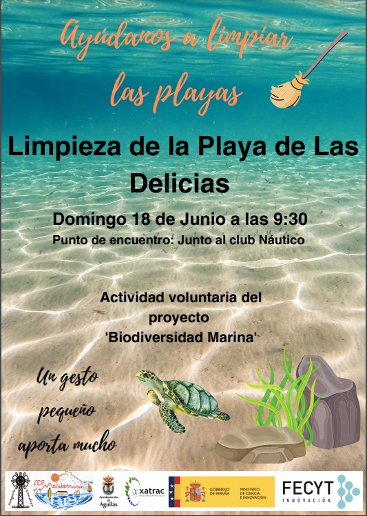 El próximo domingo tendrá lugar una jornada de limpieza de playas enmarcada en el proyecto “Biodiversidad Marina”