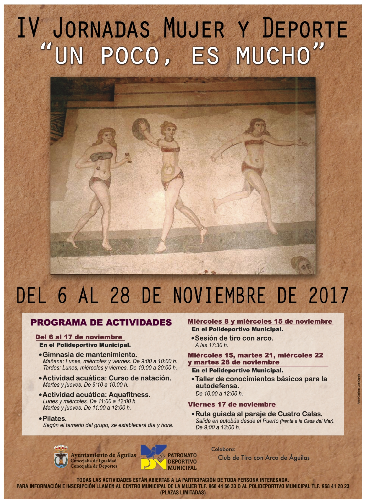 El próximo lunes comienzan las IV Jornadas Mujer y Deporte