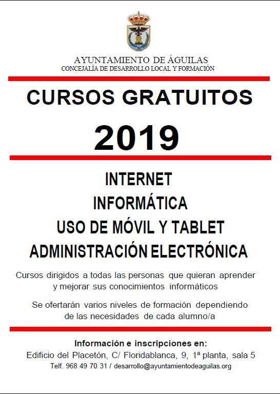 Aún permanece abierto el plazo de inscripción en los cursos gratuitos de informática ofertados por la Concejalía de Desarrollo Local y Formación 