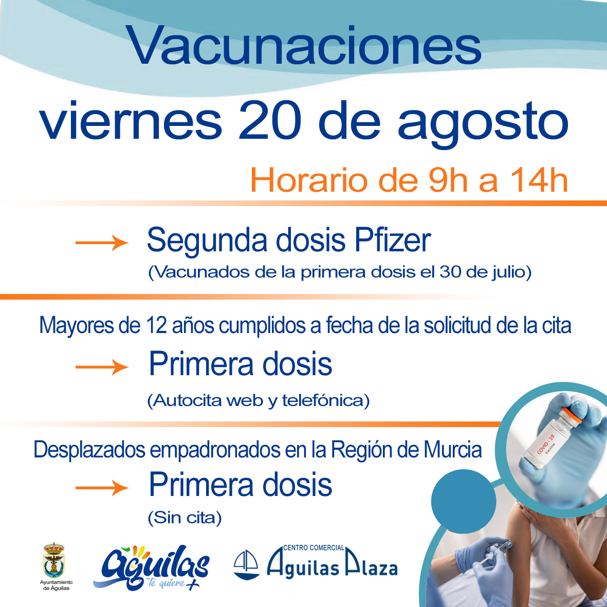 Casi 5.000 personas recibirán su vacuna contra la COVID 19 el próximo viernes en una nueva jornada de vacunaciones masivas