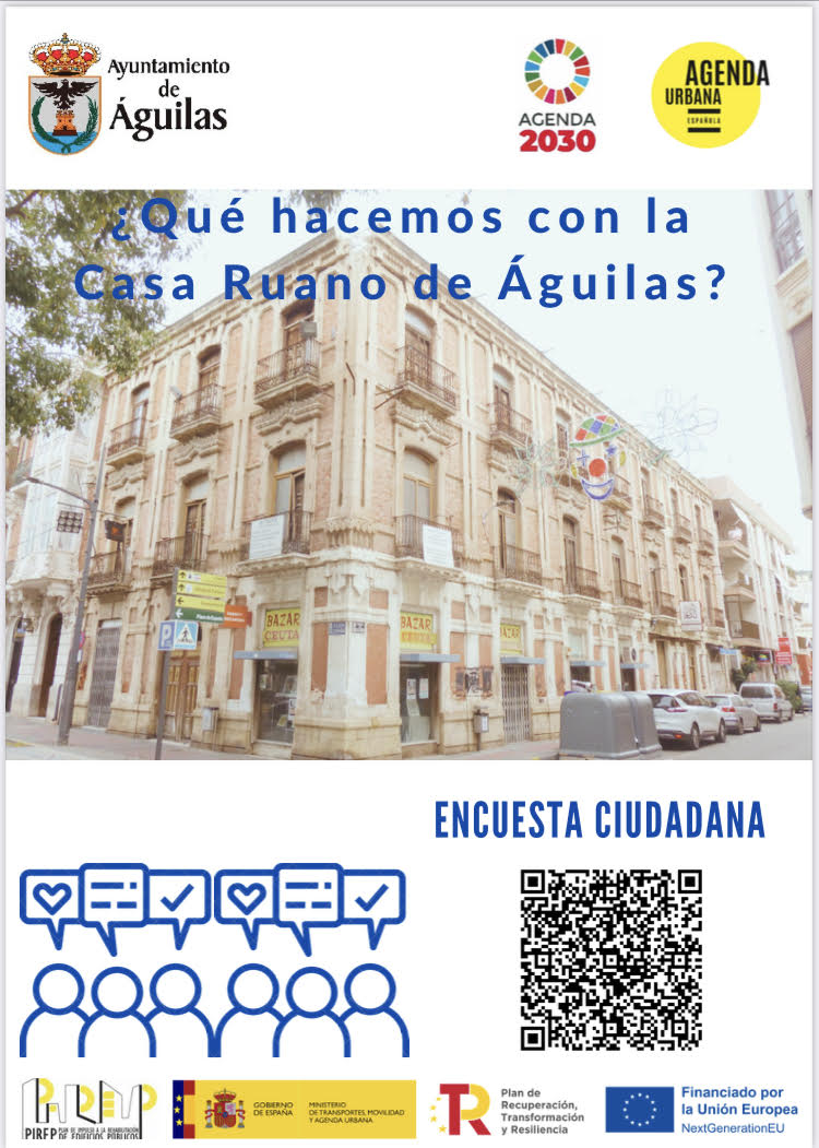 El Ayuntamiento lanza una encuesta para que la ciudadanía decida el uso de la Casa Ruano de Águilas