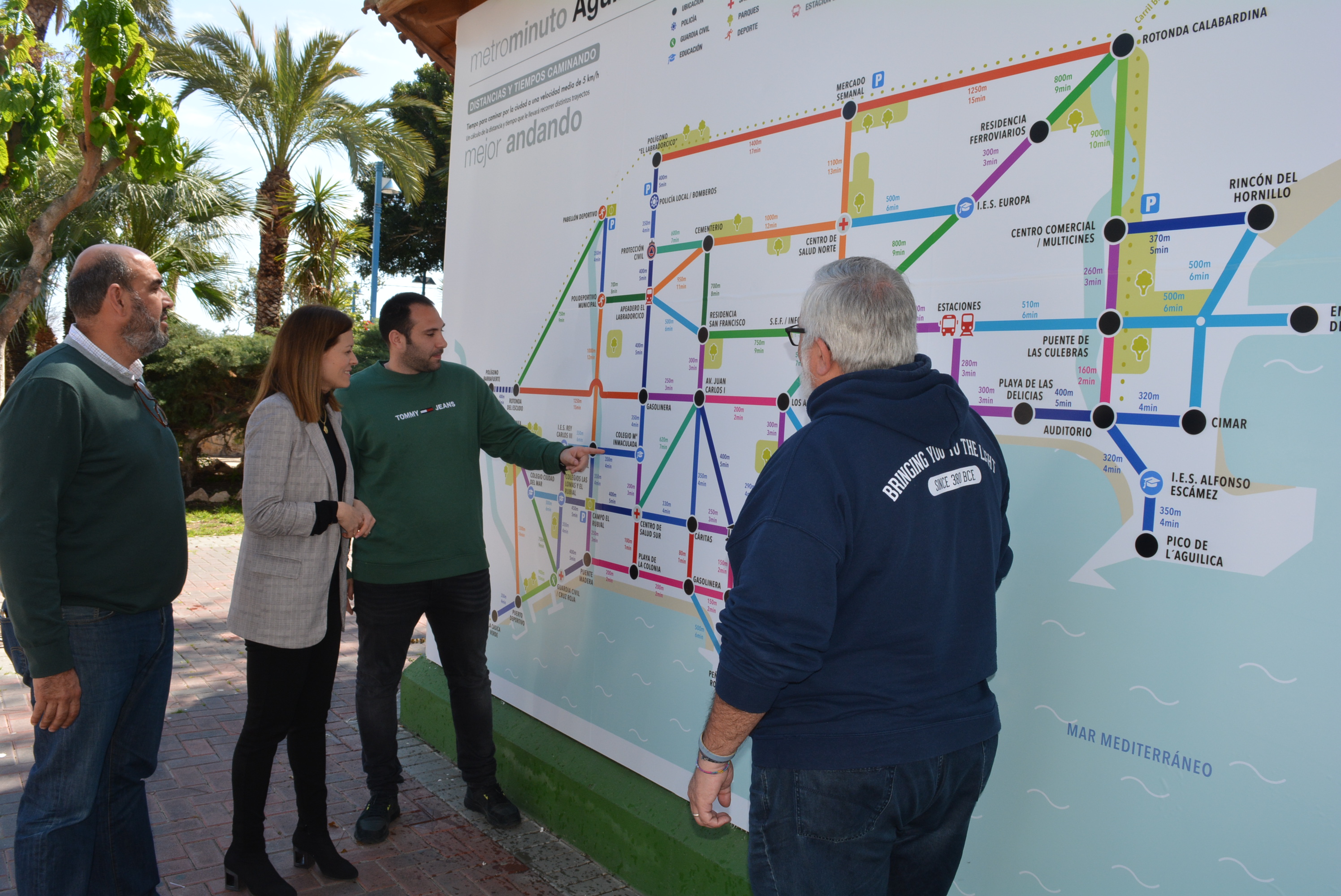 Águilas incorpora el metrominuto para fomentar el hábito de caminar