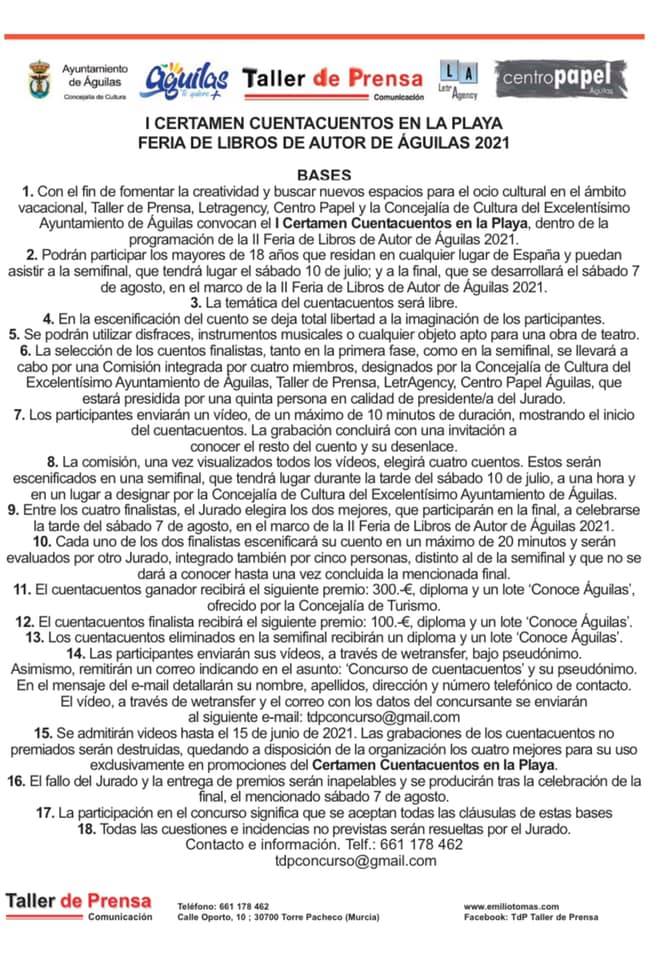 Publicadas las Bases del I Certamen de Cuentacuentos en la Playa