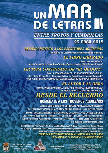 Trovos y cuadrillas protagonistas del Día Internacional del Libro en Águilas  