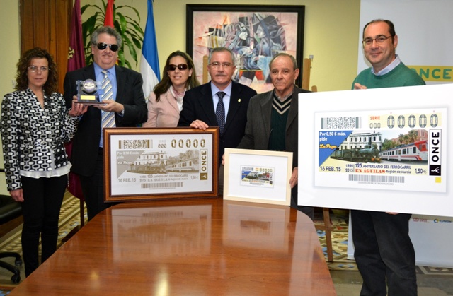 Cinco millones de cupones de la ONCE conmemoran el 125 aniversario de la llegada del ferrocarril a Águilas