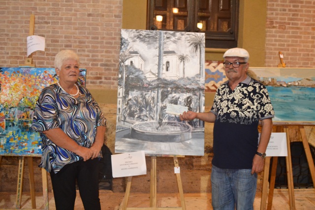El artista Pérez Parra, ganador del concurso de pintura rápida Águilas en tu pincel