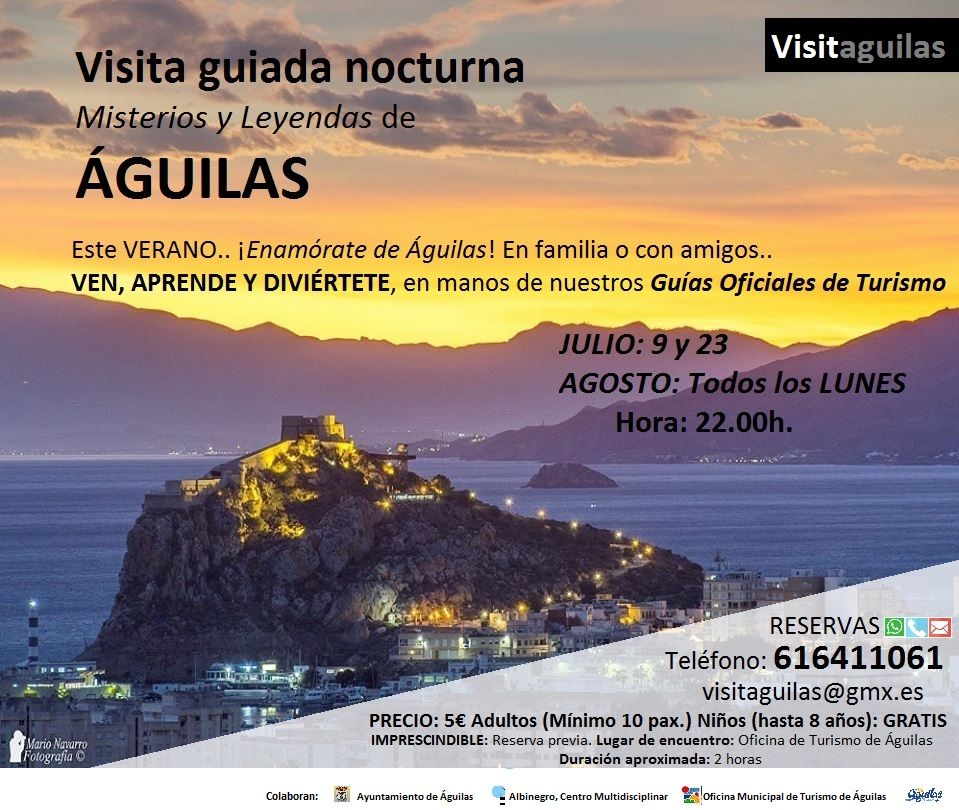 Esta noche comienzan las visitas nocturnas Misterios y leyendas de Águilas