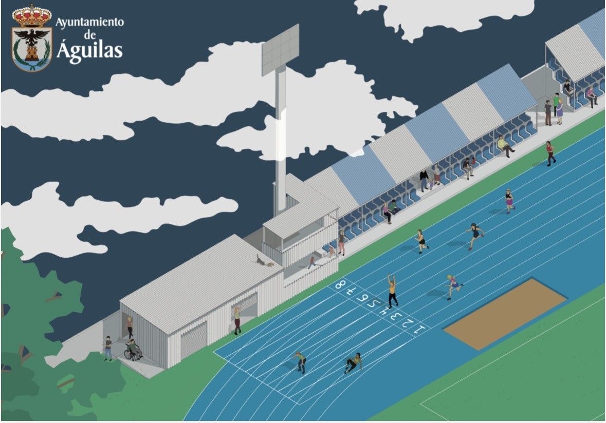 Águilas moderniza la pista de atletismo José Ruiz Lajarín con una ambiciosa remodelación integral