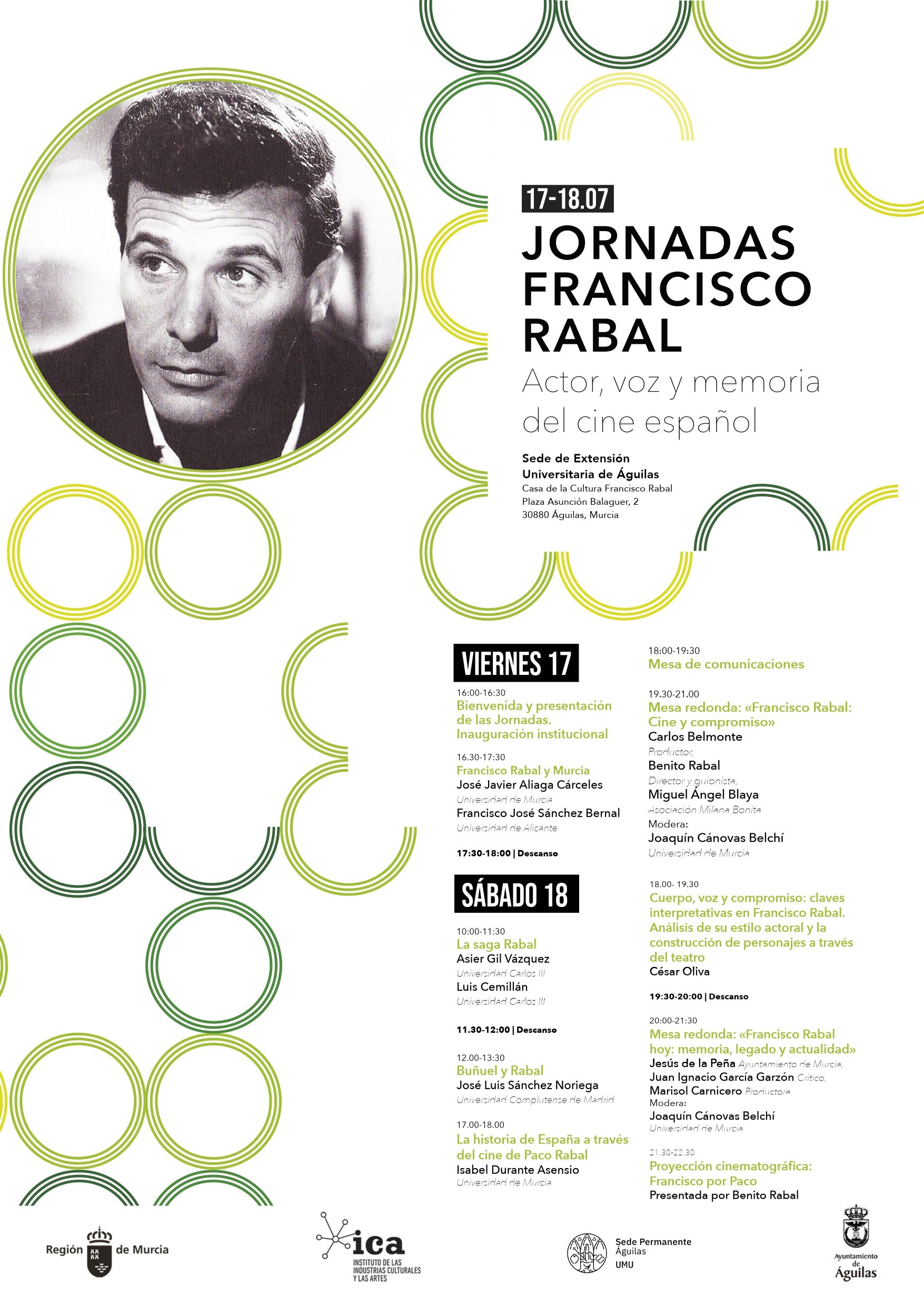La Casa de la Cultura acogerá las Jornadas “Francisco Rabal: Actor, voz y memoria del cine español”