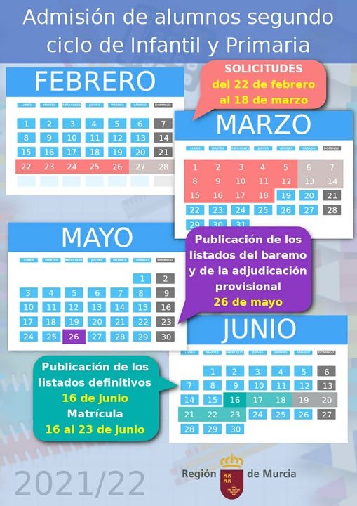 Hoy se abre el Plazo de Admisión de Alumnos en los Centros Educativos 