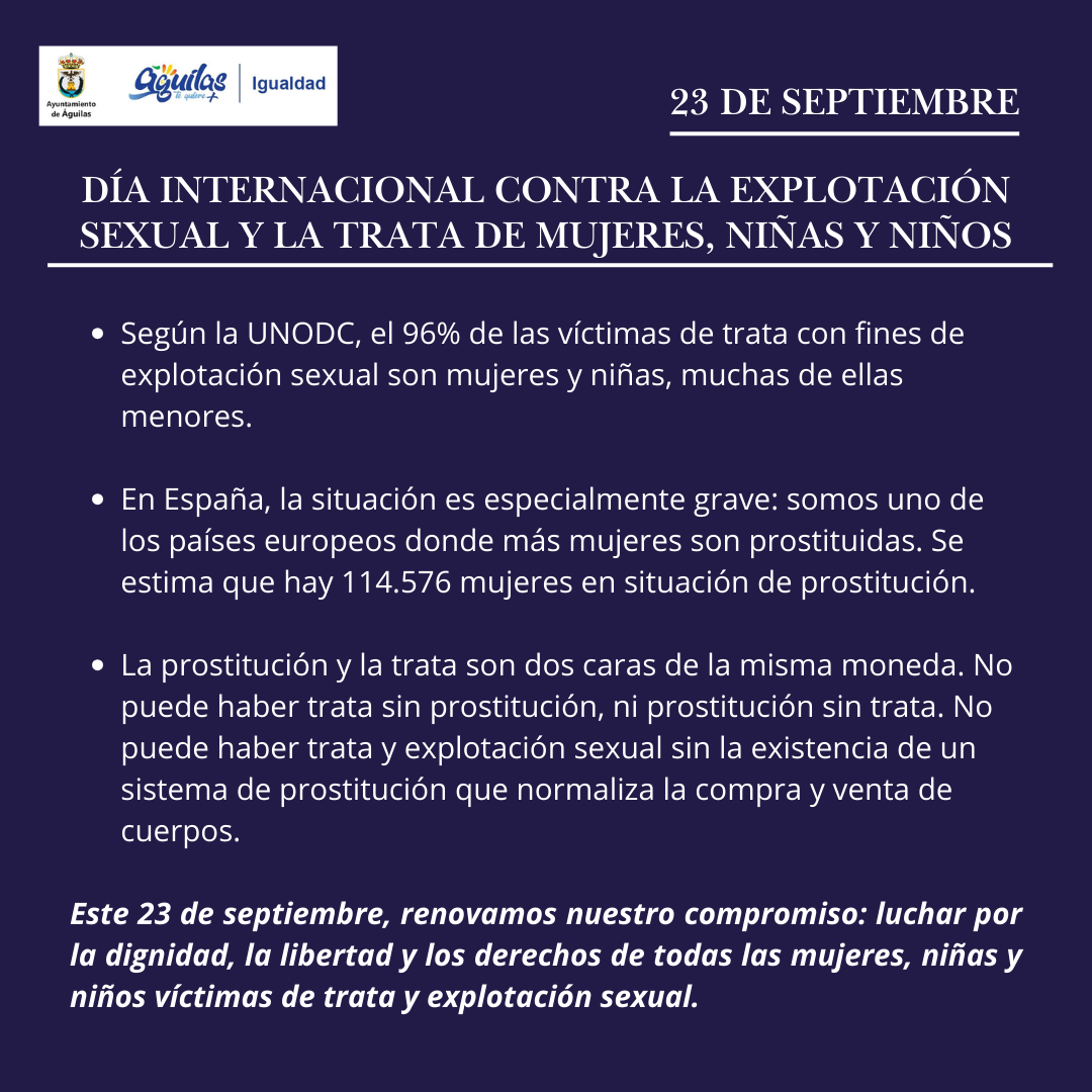 Día Internacional contra la Explotación Sexual y la Trata de Mujeres, Niñas y Niños
