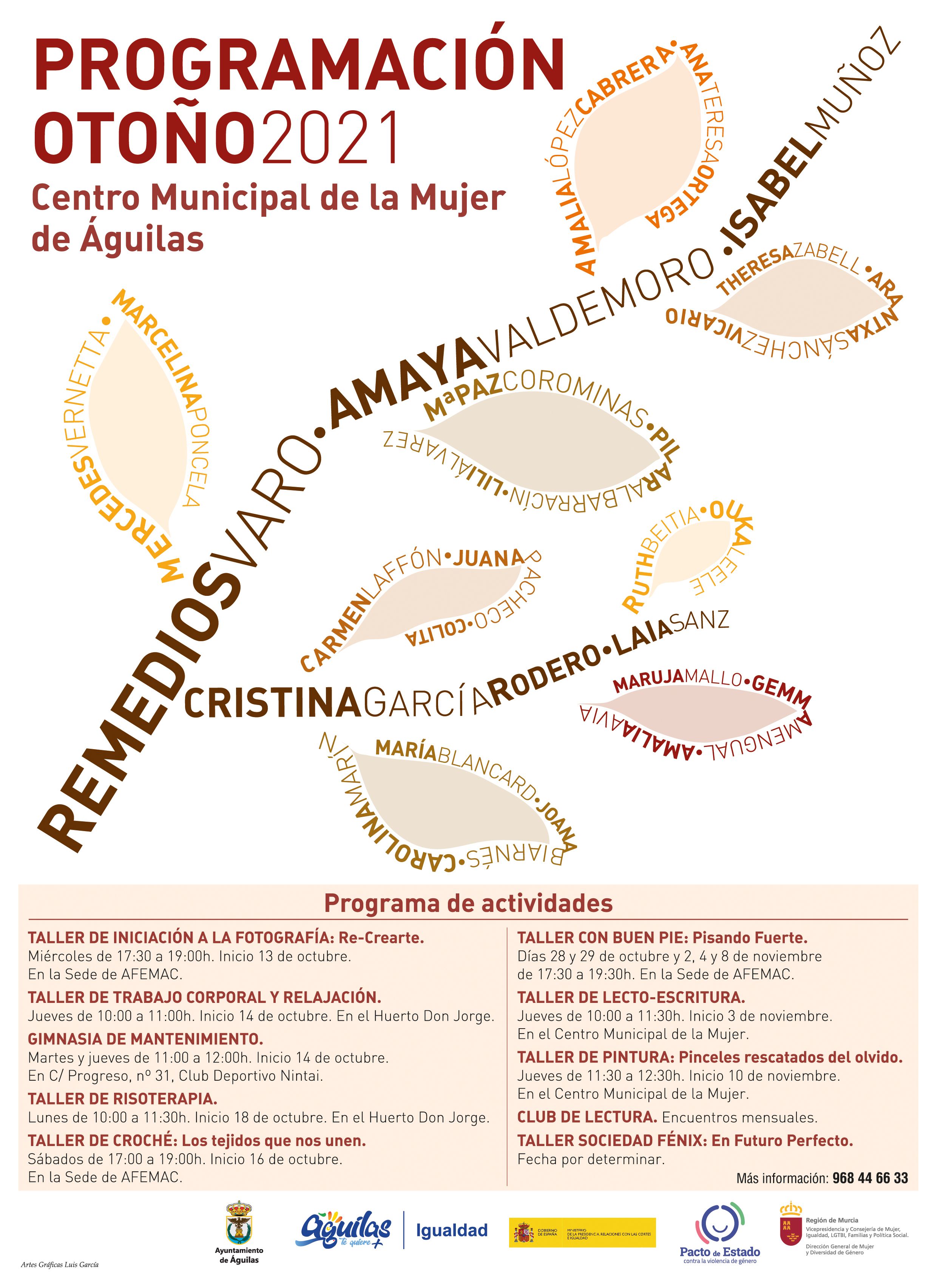 La Concejalía de Igualdad presenta su oferta de talleres de otoño