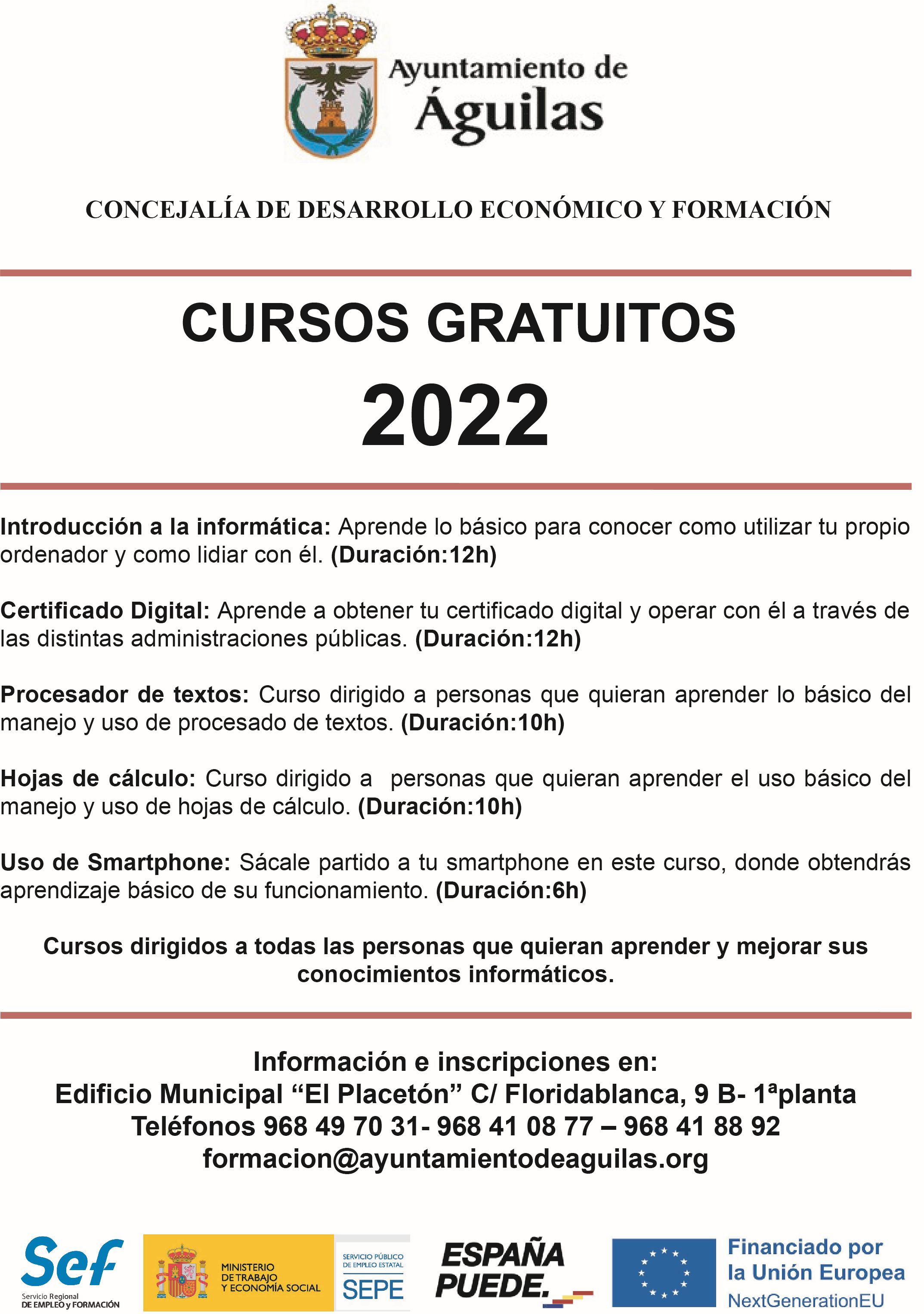 El Ayuntamiento anuncia la puesta en marcha de cinco cursos gratuitos de tecnología de la información financiados con fondos Next Generation EU
